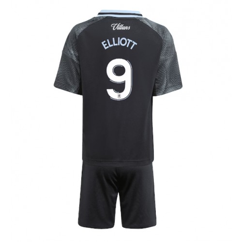 Stroje piłkarskie Aston Villa Harvey Elliott #9 Koszulka Wyjazdowej dla dzieci 2025-26 Krótki Rękaw (+ szorty)
